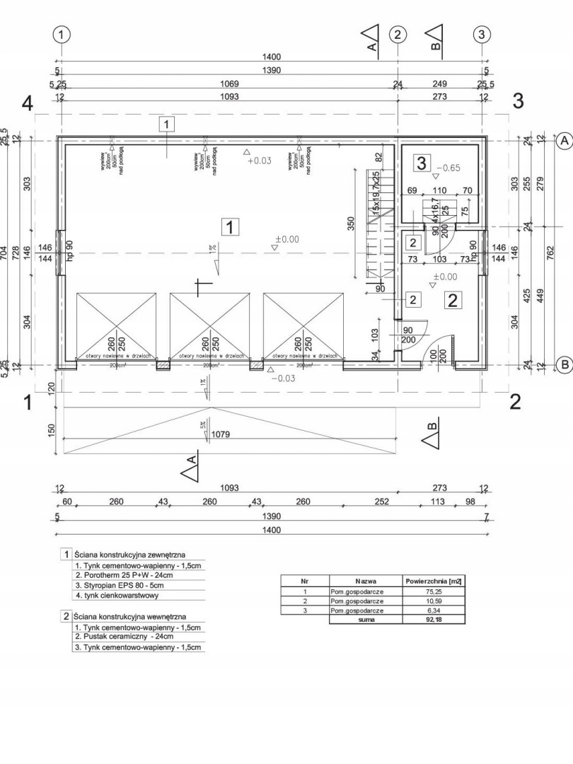 PROJEKT BUDYNKU GOSPODARCZEGO Z PIWNICZKĄ GO8 Kod producenta GO8