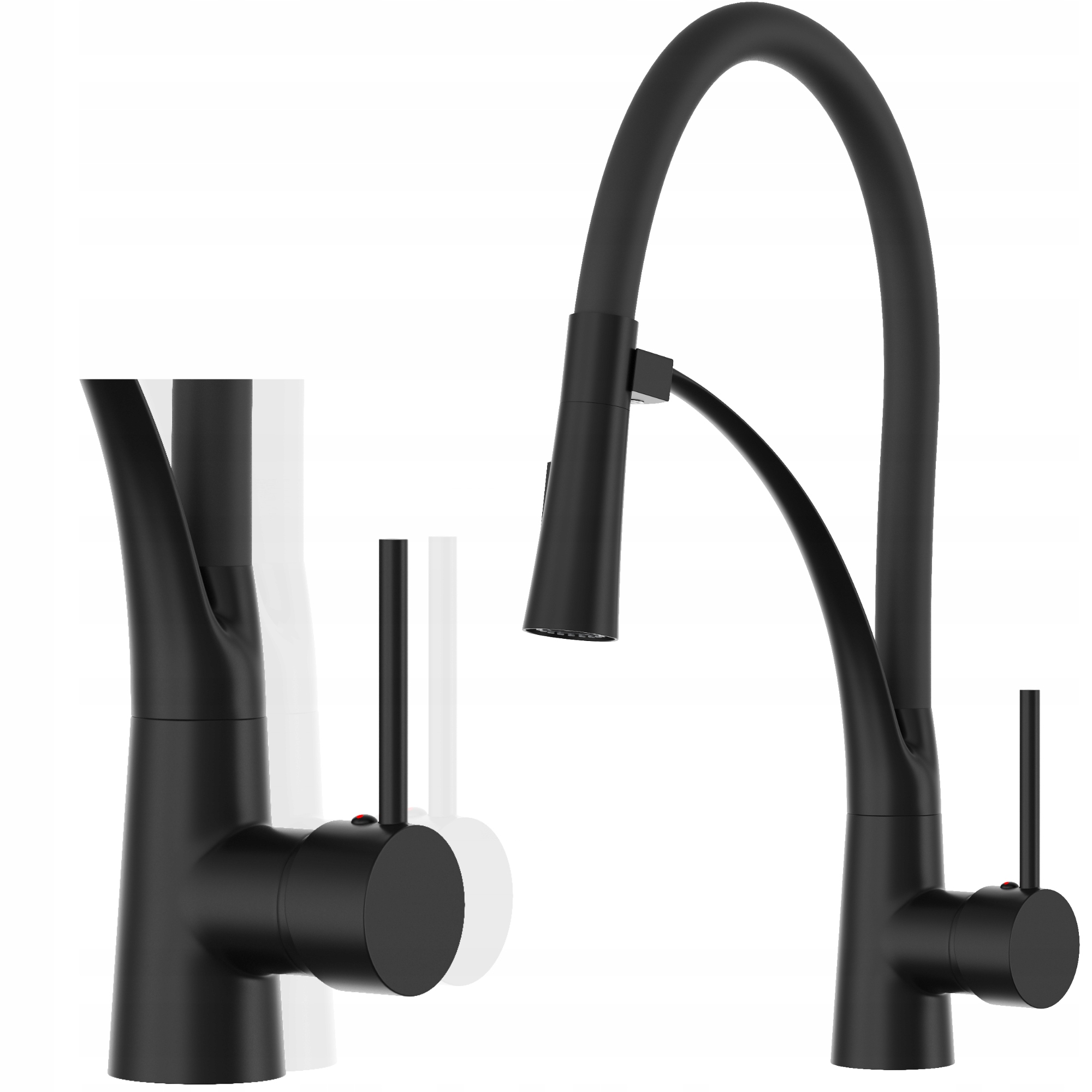 Stojanková kuchynská batéria Granitan Nexo čierna s výsuvným výtokom