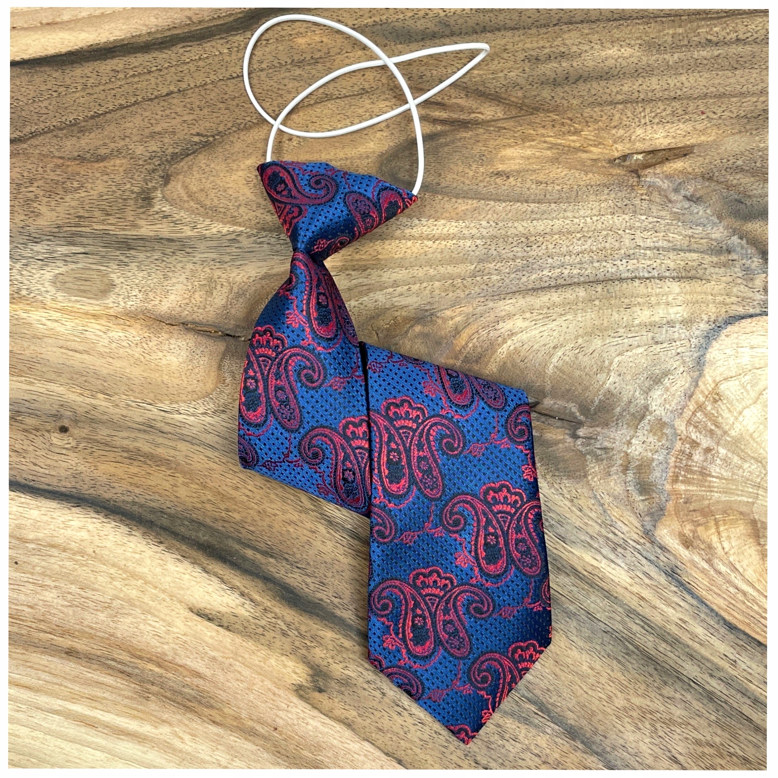 Granatowy Czerwony krawacik chłopięcy na gumce krawat Marka Inna marka