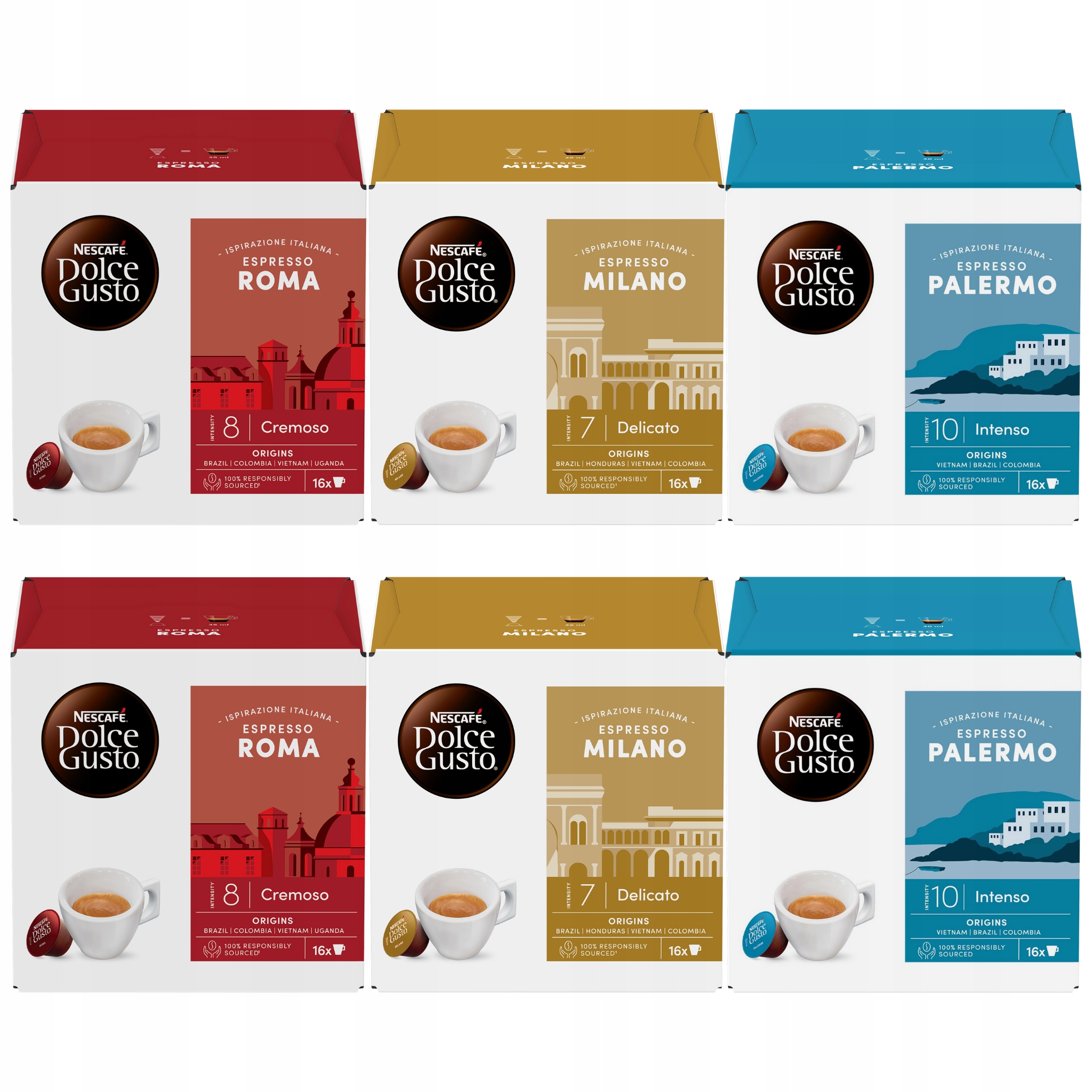 Kapsułki Nescafe Dolce Gusto zestaw kaw espresso 96 szt. 4+2