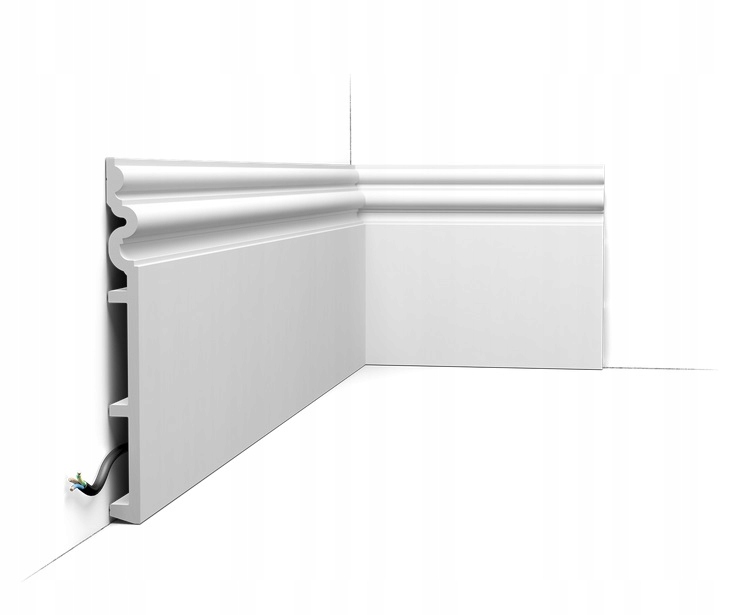 podlahová lišta soklová tvrdá štuková 25 cm vodotěsná, nehořlavá, 2 m