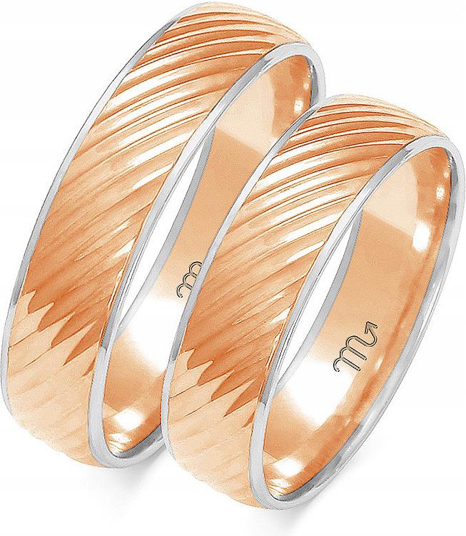 Růžové zlaté jemné snubní prsteny 14k 585 r 17 18 19 elegantní lesklé