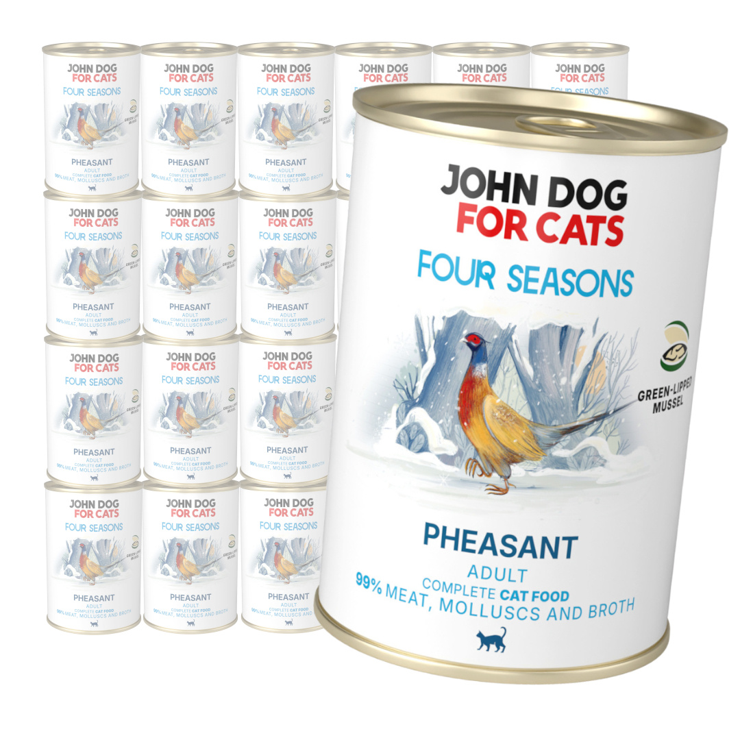 John Dog for Cats Four Seasons 24x400g Mokra Karma z Bażantem Dla Kota
