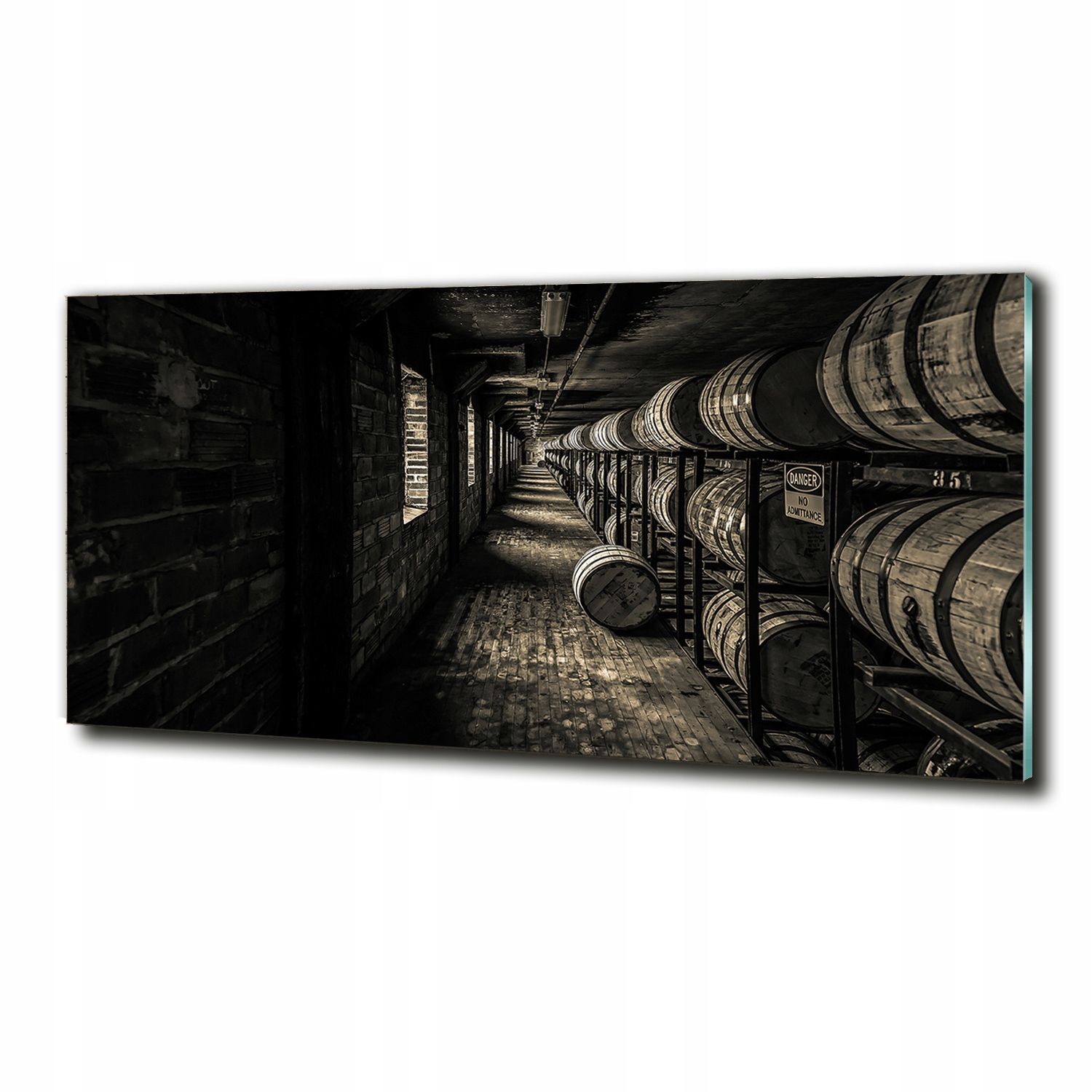 

Obraz szklany do salonu duży Beczki Burbon 125x50