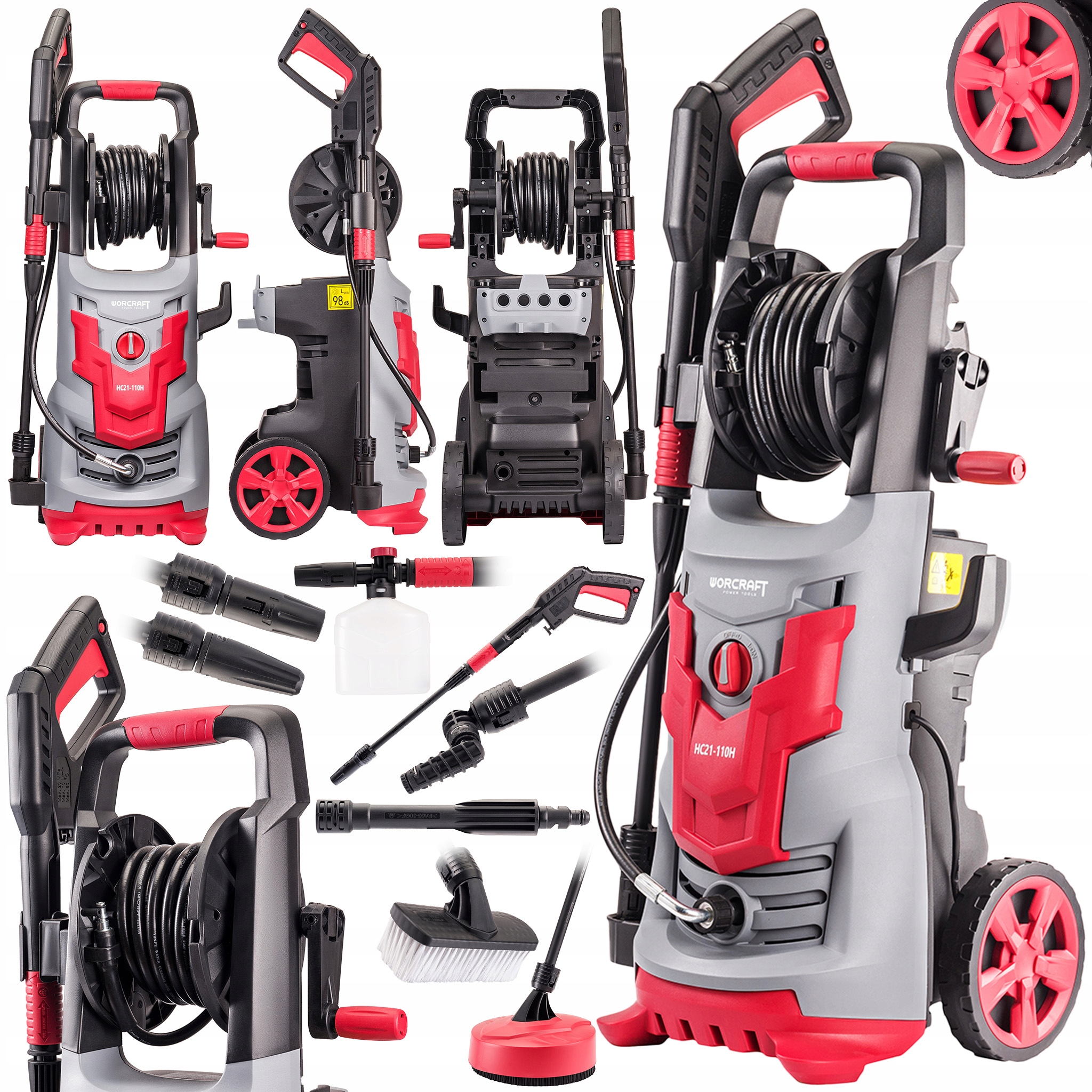 Myjka Ciśnieniowa 165 bar Worcraft HC21-110H Samozasysająca 2100W Lanca