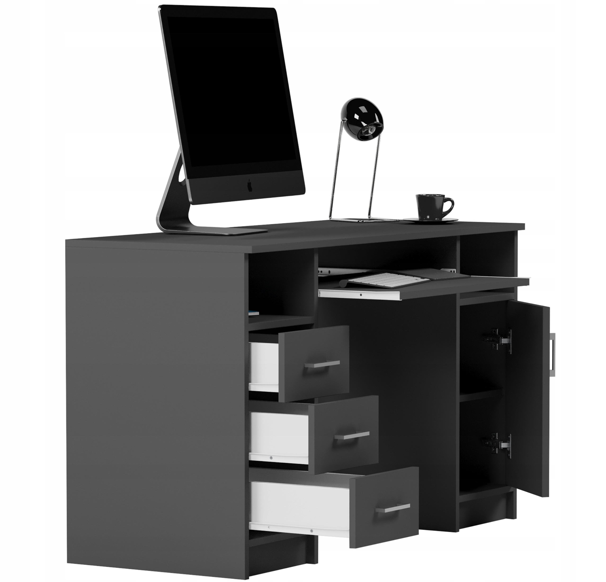 Biurko komputerowe stolik 124cm sonoma N-11 ANTRACYT