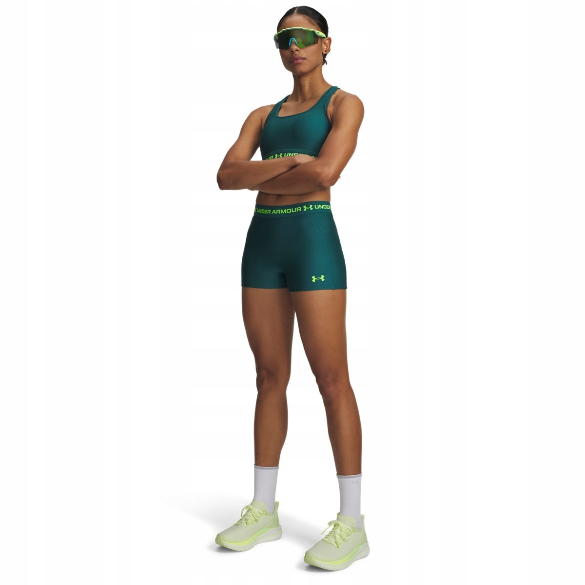 Damskie spodenki treningowe Under Armour HeatGear Shorty Zielony XL
