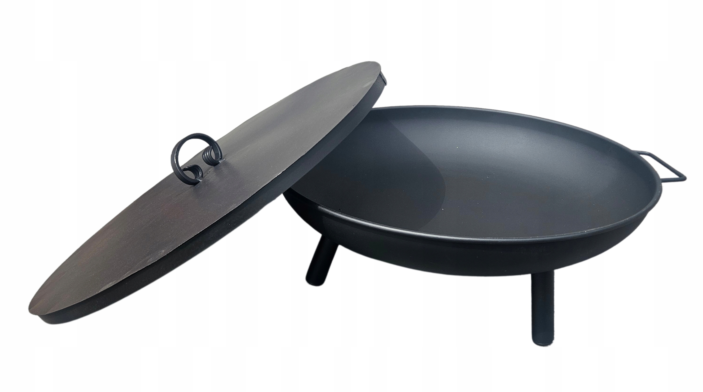 Palenisko ogniskowe 60 cm stalowe z pokrywa na ognisko pod grill trójnóg