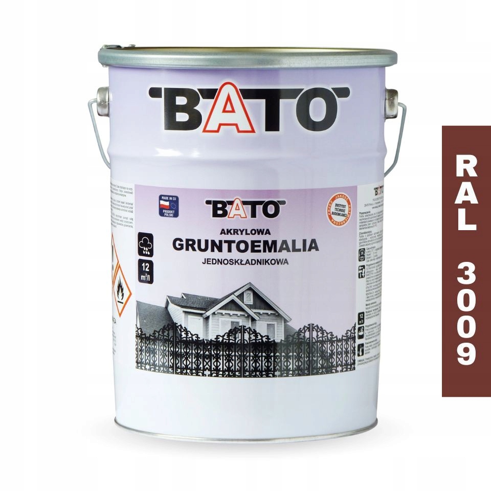 Základní Nátěr akrylová jednosložková barva Bato Ral 3009 Červený Kyslík 5L