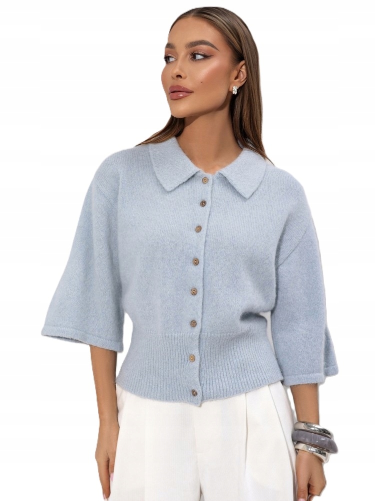 Cocomore Yarn Kardiganový svetr Alpaka Suri Modrý 38/M New