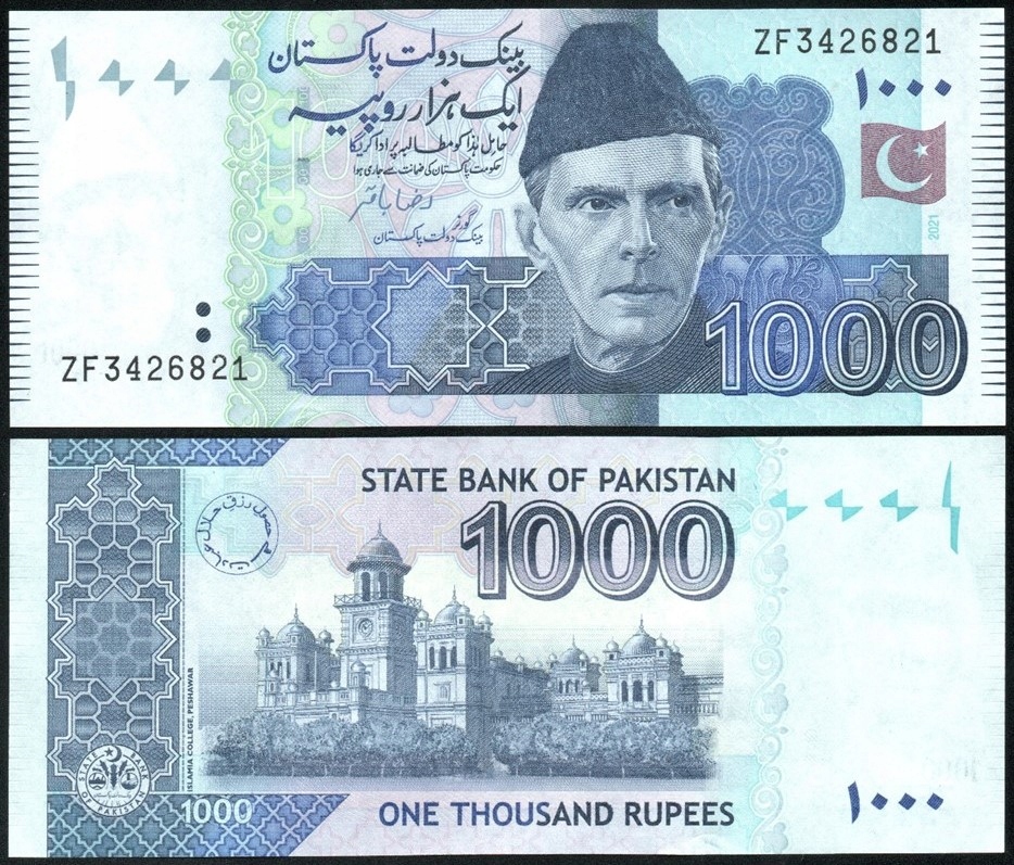 $ Pakistan 1000 RUPEES P-50p UNC 2021