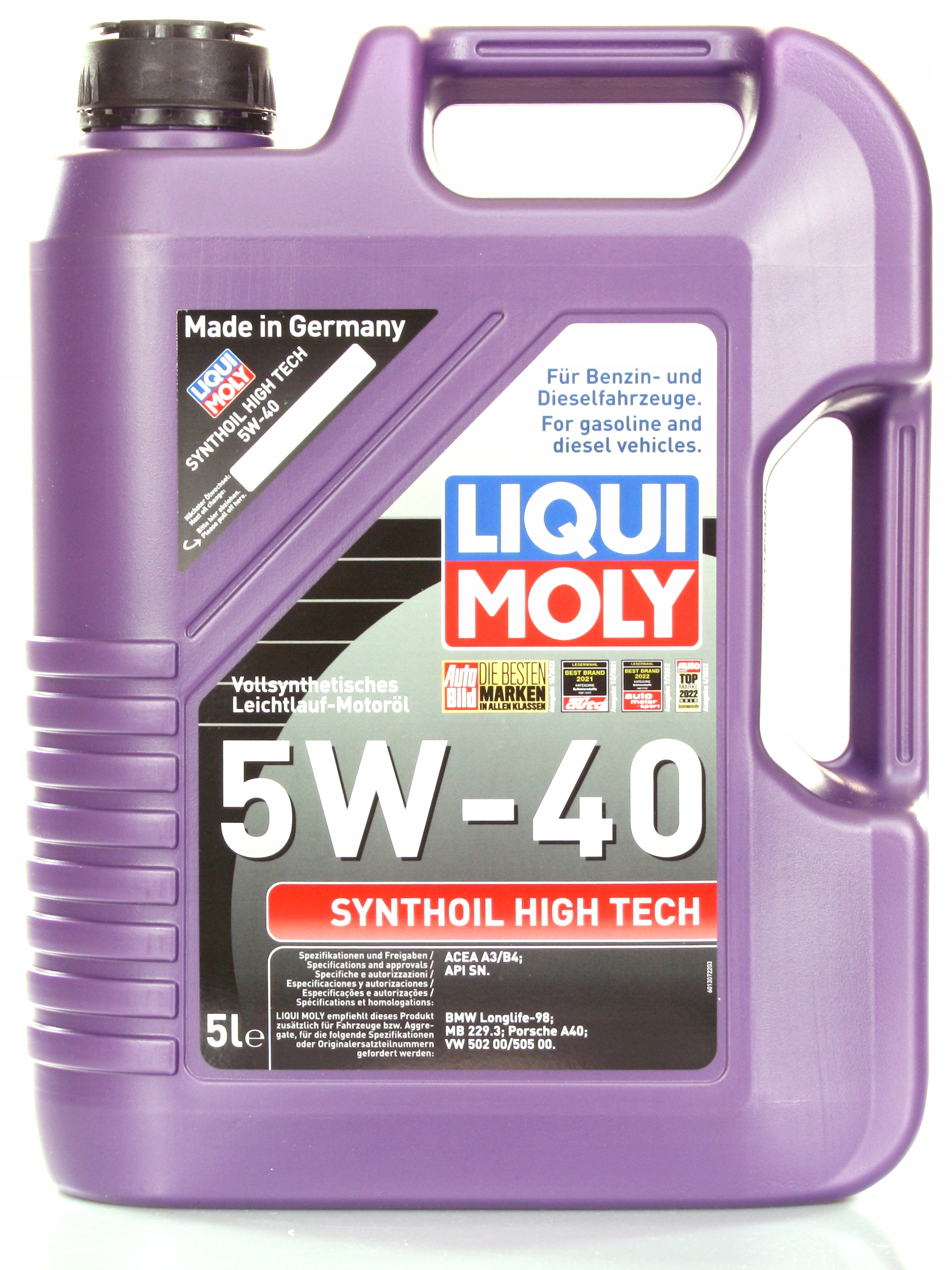 Olej Liqui Moly 5V40 Synthoil High Tech 5L