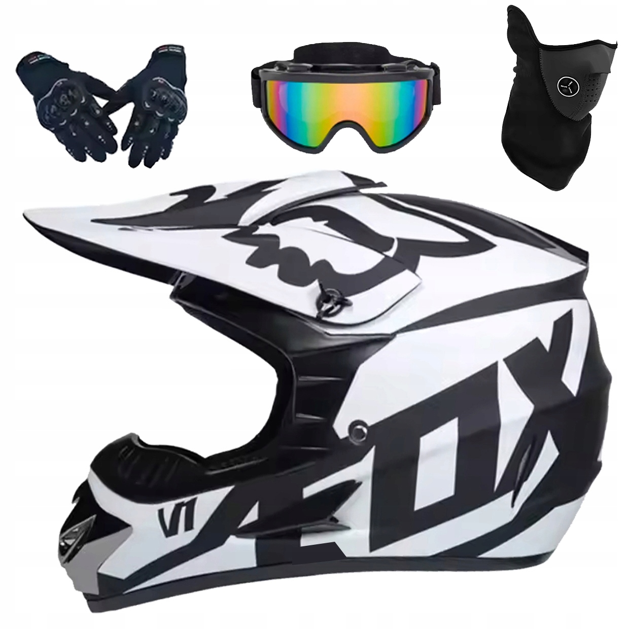 Helma Na Elektrickou Koloběžku Cross Enduro Quad Bmx Helma Brýle Rukavicexl