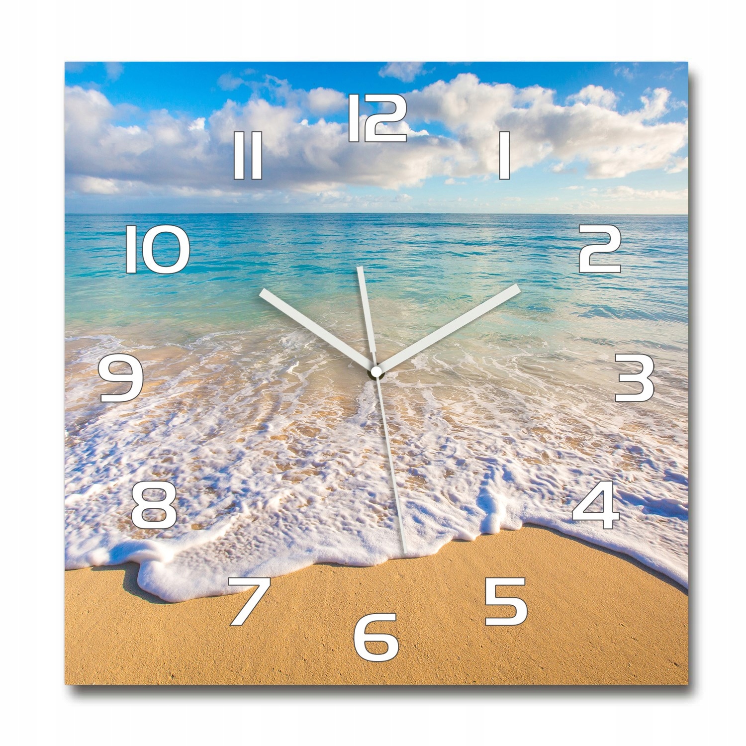 

Zegar ścienny ze szkła, duży Hawajska plaża 60x60