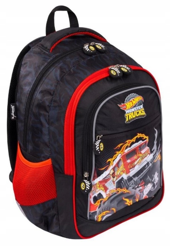 Plecak Szkolny 3-KOMOROWY Dla Chłopca Hot Wheels Samochody St.majewski
