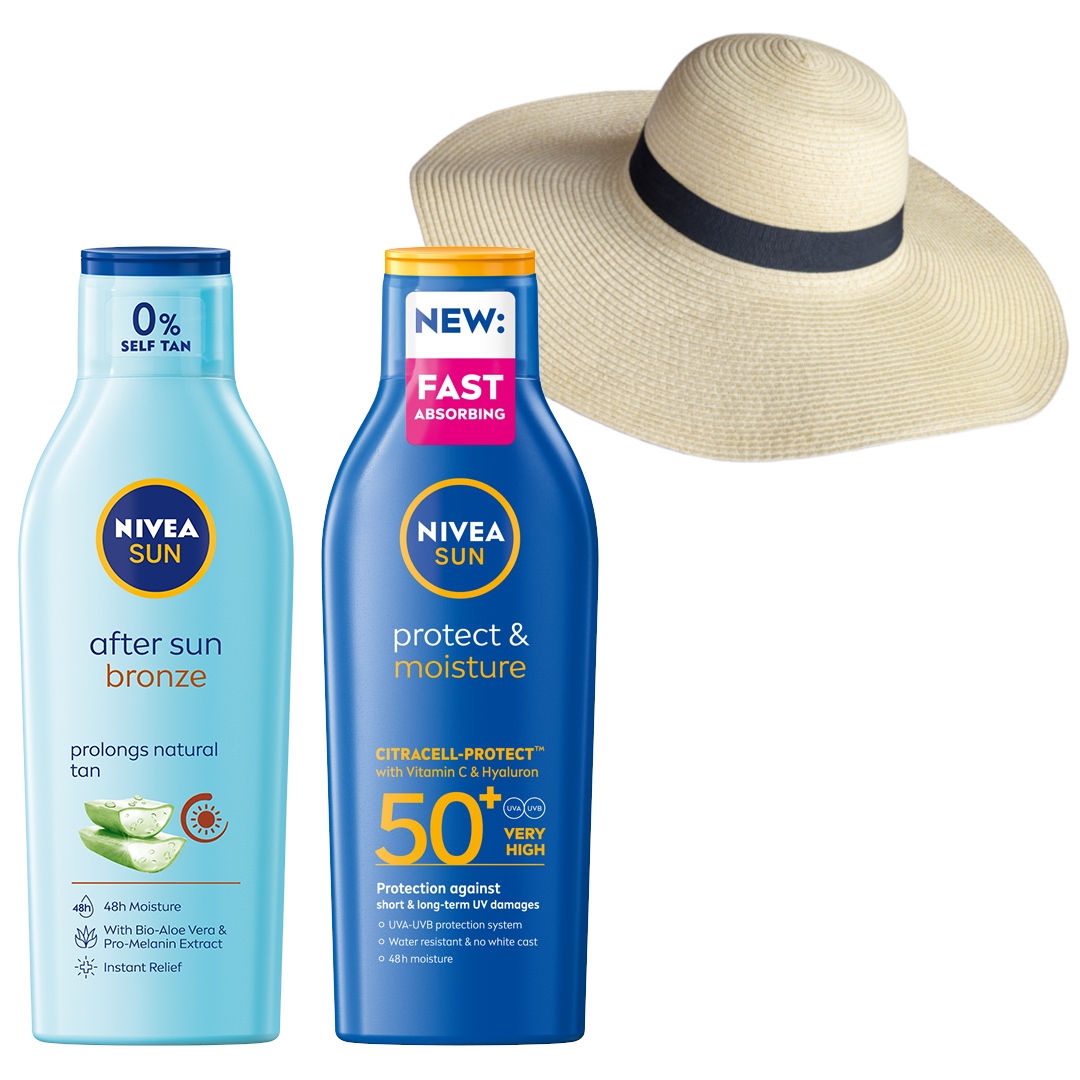 Nivea Sun Balsam do opalania SPF50 Przedłużający opaleniznę Kapelusz