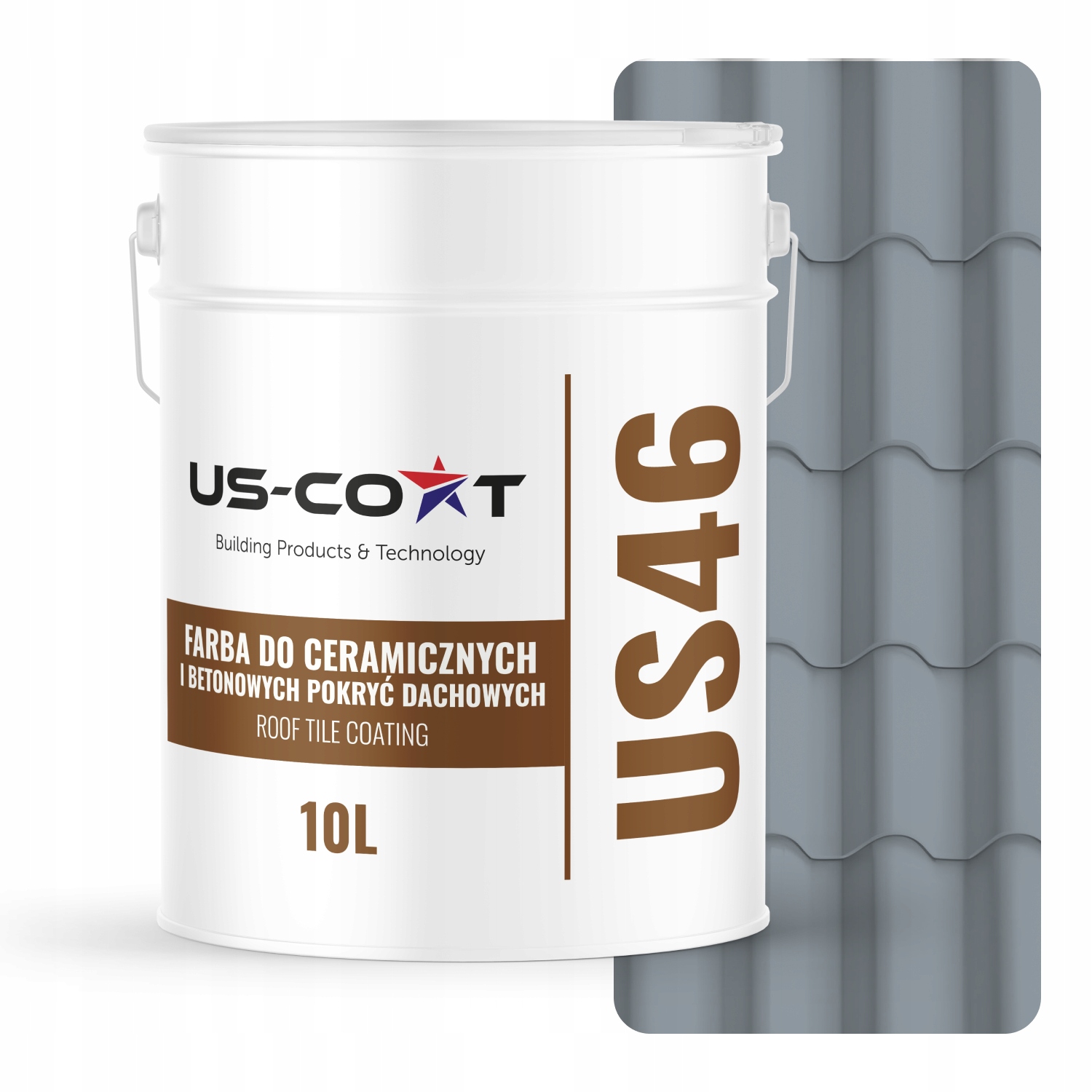 Povrchová Farba Na Keramickú Strechu 10 L Šedá Modrá RAL7001 Saténová