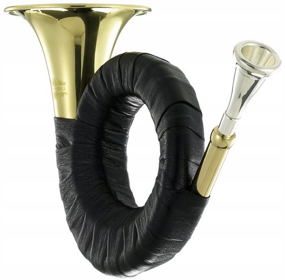 Róg myśliwski sygnałówka trąbka hejnałówka Bb Pokrowiec Rękawiczki Thomann Model 139690