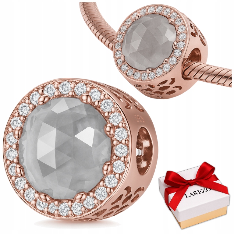 Přívěsek Bílý Kámen růžové zlato stříbro 925