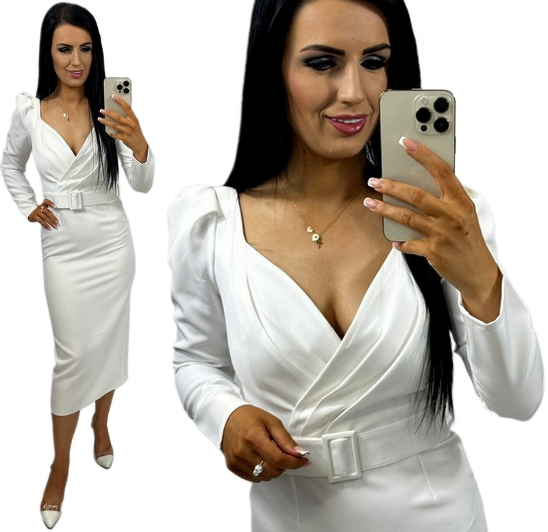 Dámské šaty na křtiny Svatební Hostina Šaty Elegantní Ecru S