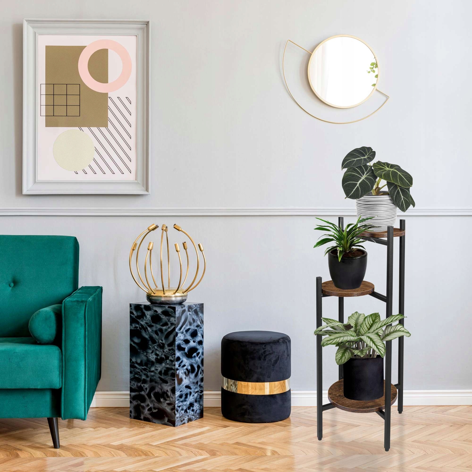 KWIETNIK STOJAK NA ROŚLINY KWIATY DONICZKI METALOWY REGAŁ LOFTOWY PÓŁKI Kod producenta 0100040