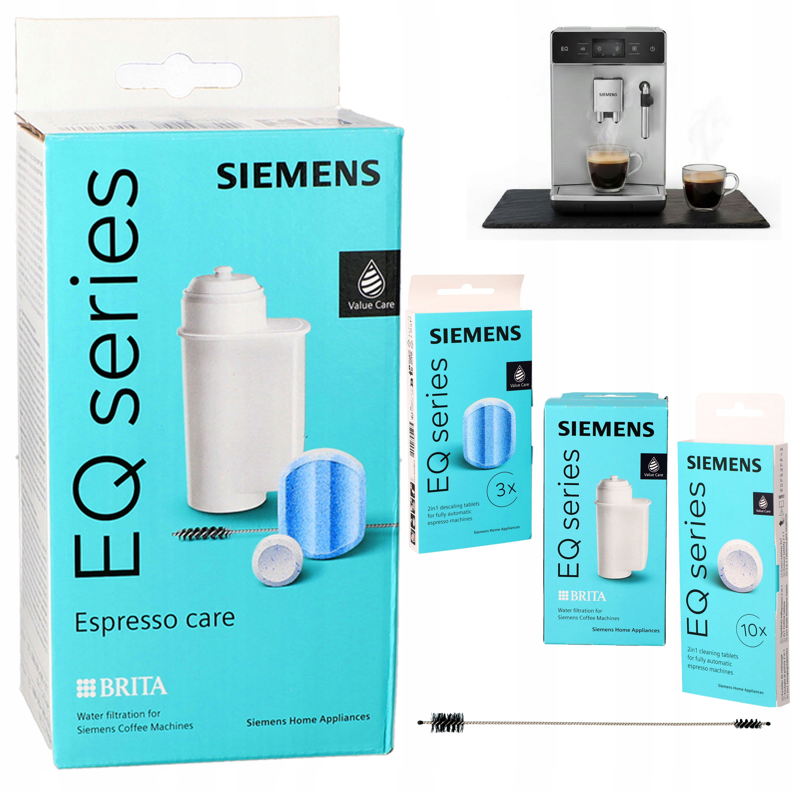 Zestaw czyszczący TZ80004 do ekspresu Siemens EQ3 EQ6 EQ9 filtr i wycior