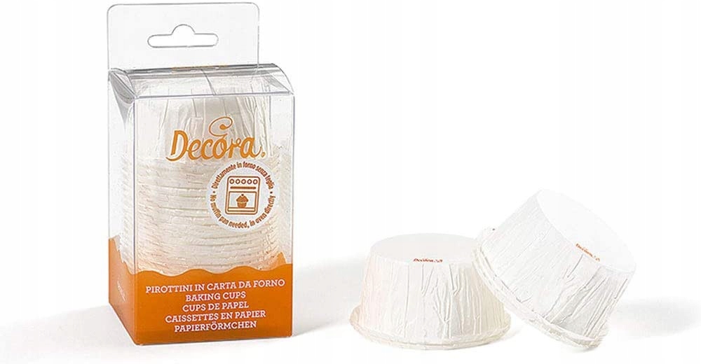 

Papilotki na muffinki Decora białe, 25 szt.