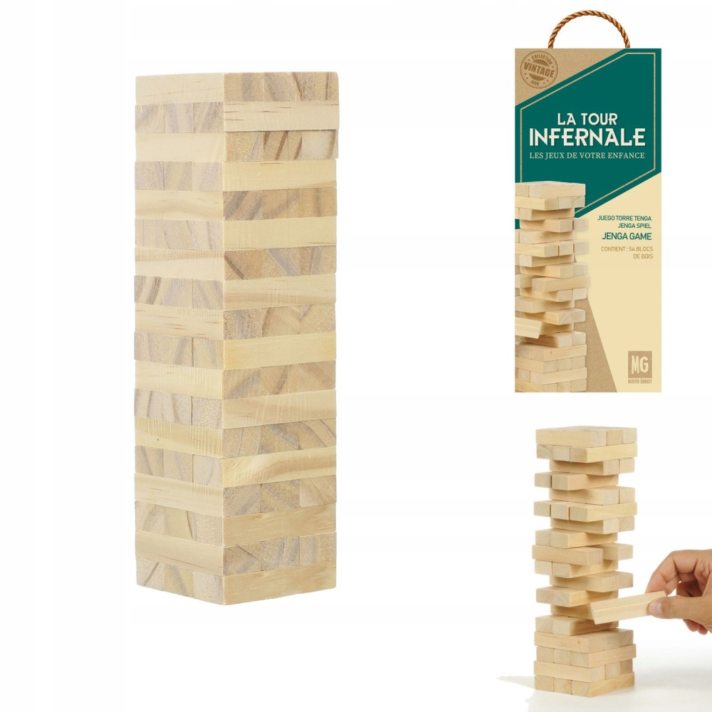 

Drewniane Klocki Jenga Gra Wieża Mister Gadget