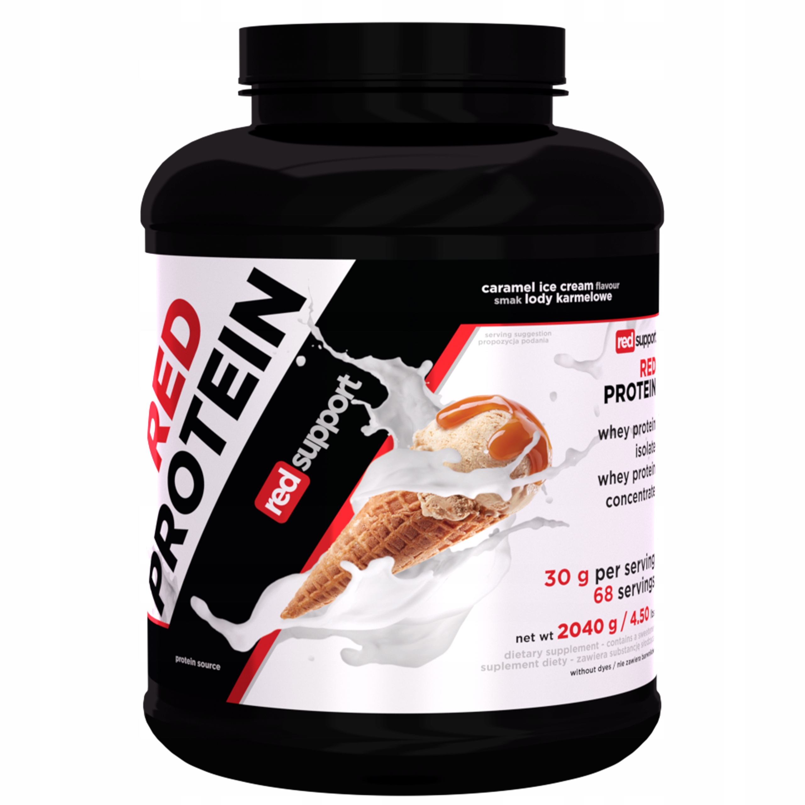 Syrovátkový Protein Red Protein 2040 g Wpc Wpi Karamel 68 porcí prášku