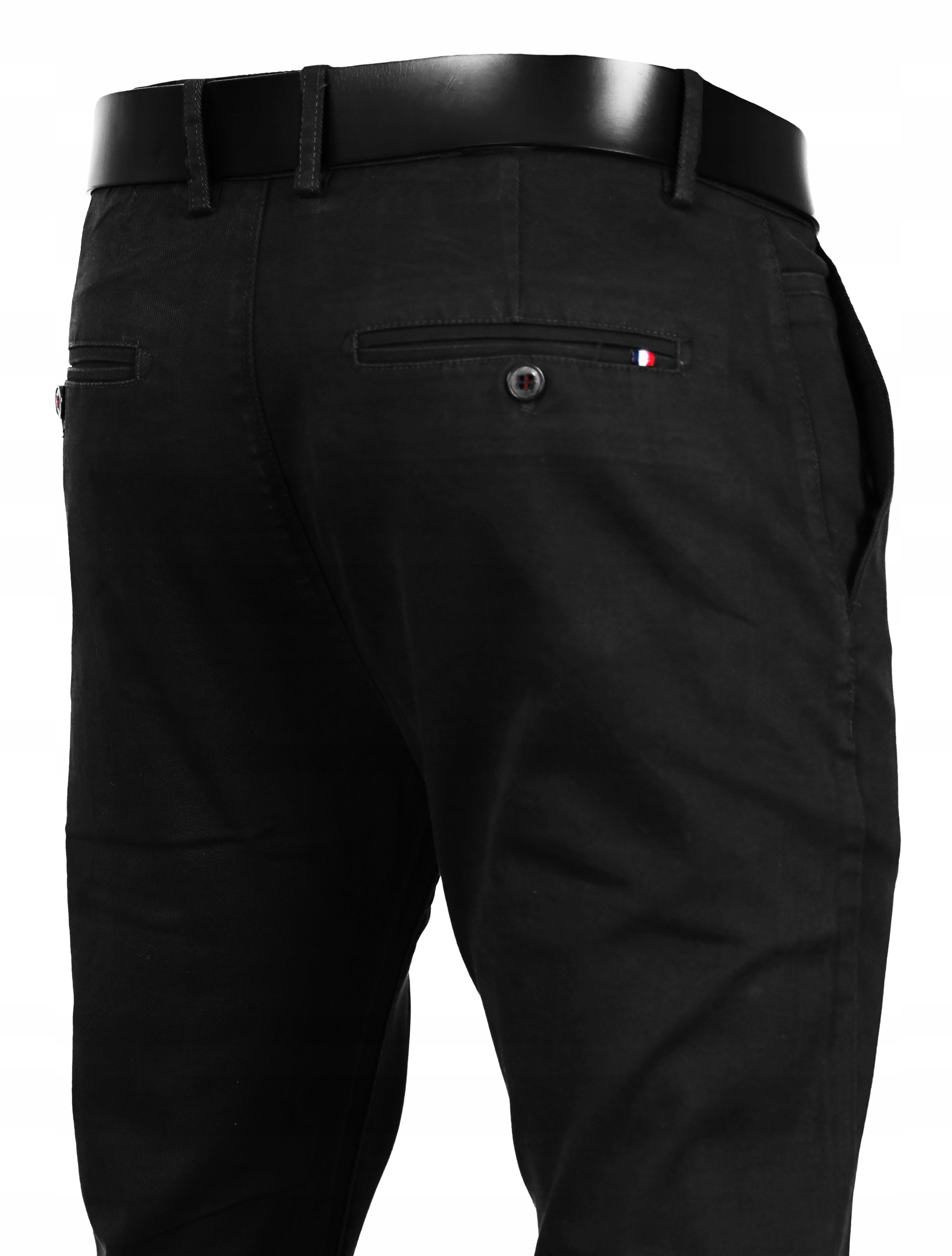 Spodnie Męskie Czarne Chinosy Wizytowe Slim Materiałowe W36 L30