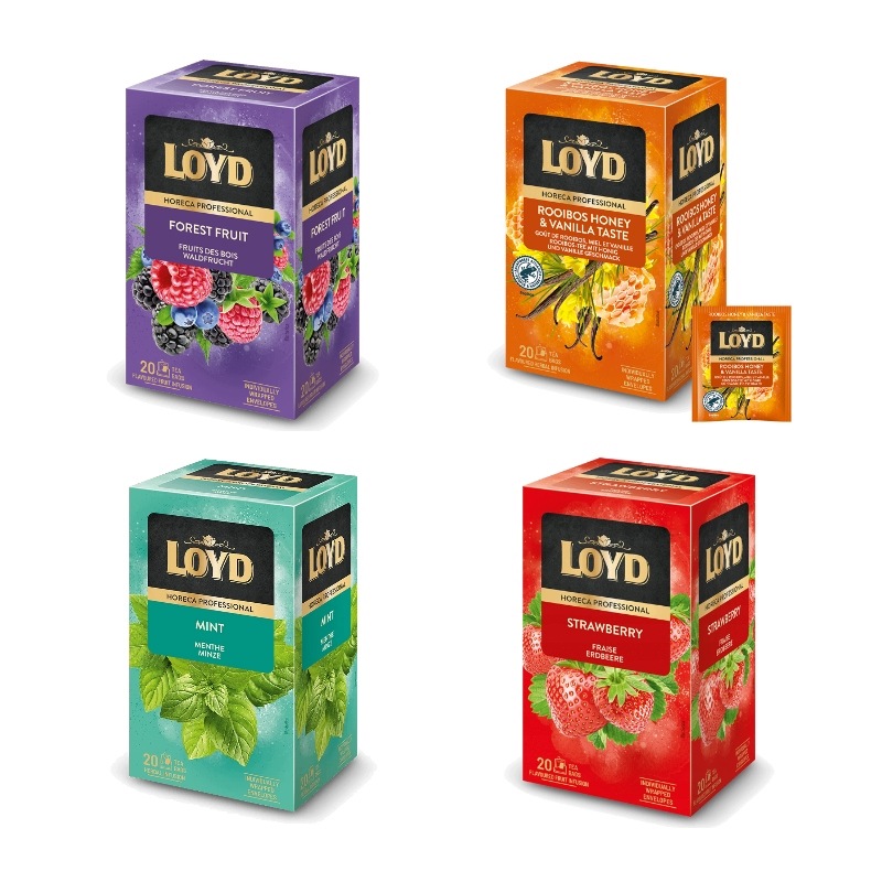Loyd Horeca Mátový Lesní ovoce Rooibos Jahoda čaj 4 příchutě sada