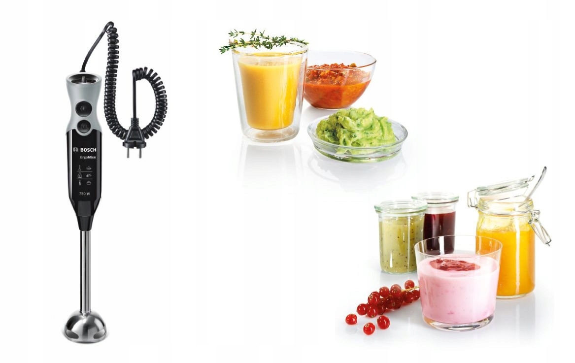 BOSCH Blender Ręczny ErgoMixx 750W 12 Prędkości Turbo Czarny Szary — miniatura 8