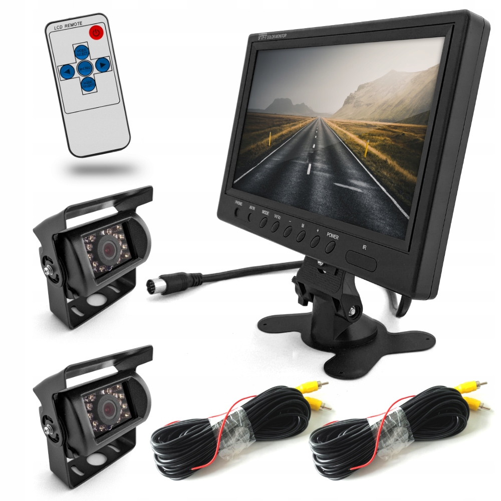 Monitor 9'' 2 cúvacie kamery bez linky Bus Tir 15m Rozdelenie na 4 kamery