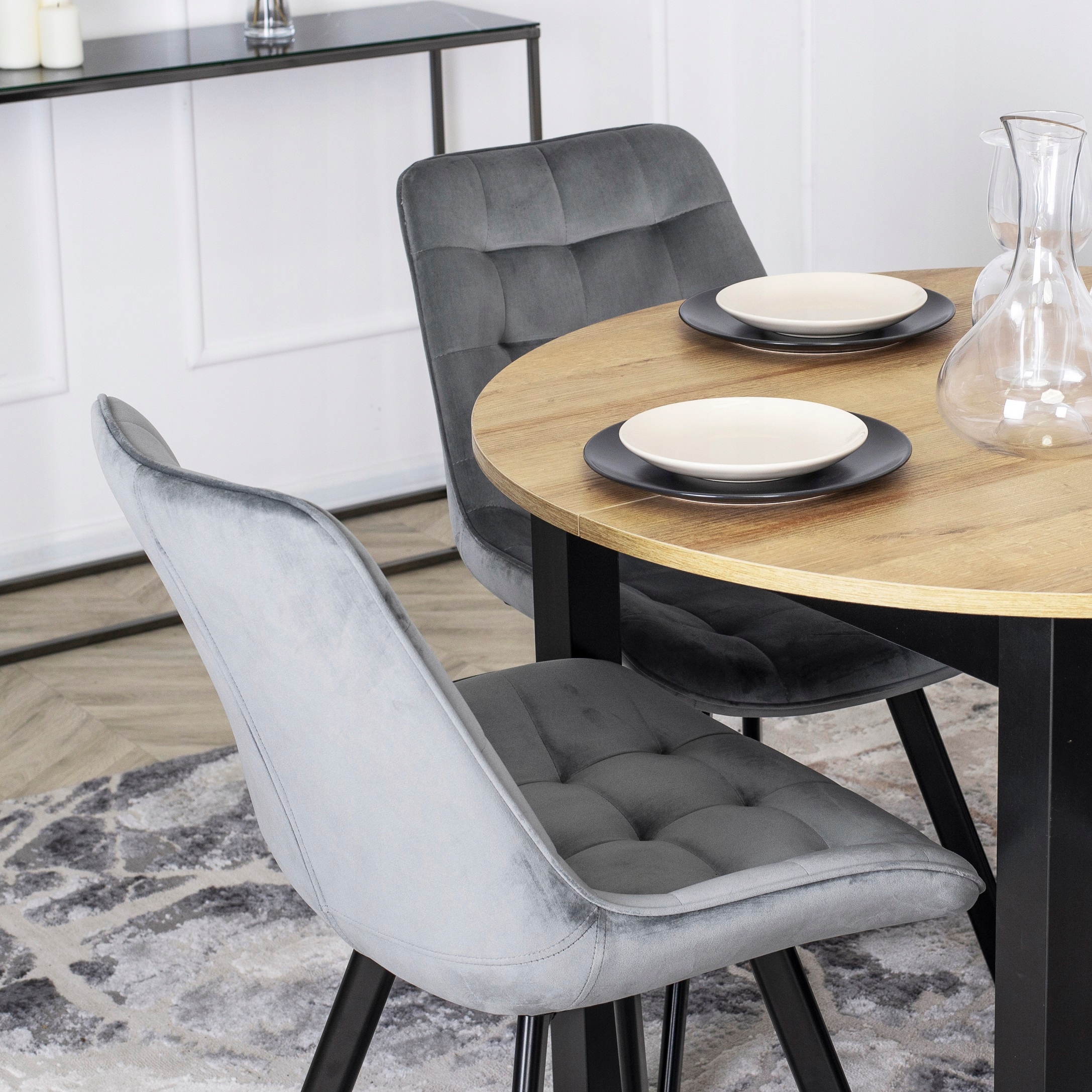 Zestaw Stół Z Krzesłami Rozkładany Okrągły Do Salonu Riviera Stół Kuchenny Marka MEBEL ELITE