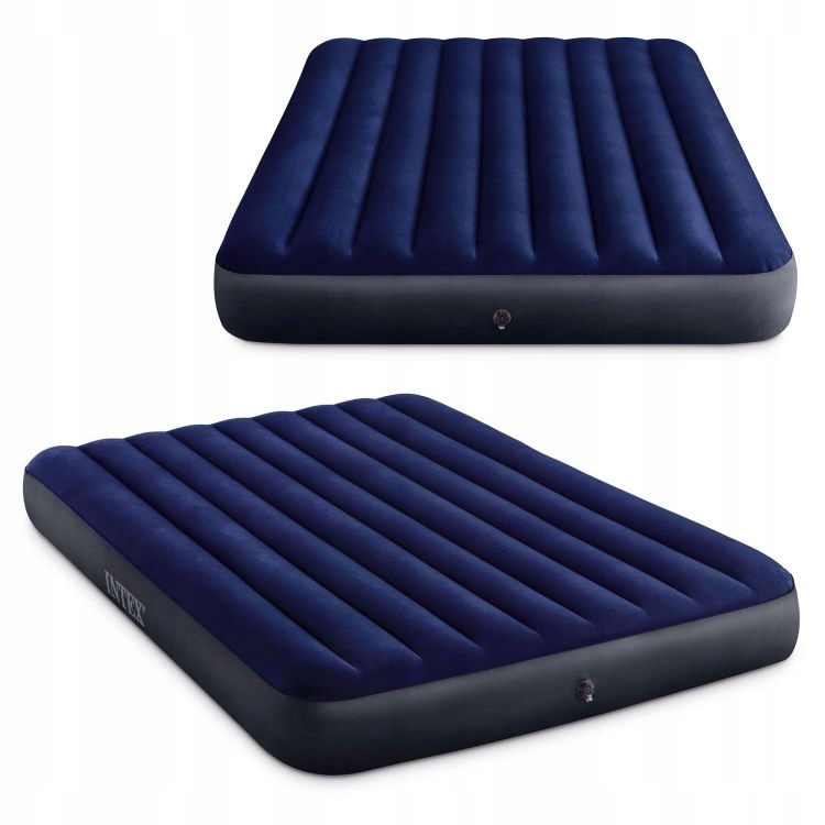 Materac Dmuchany Dwuosobowy Welurowy 203X152 CM Niebieski Intex 64759