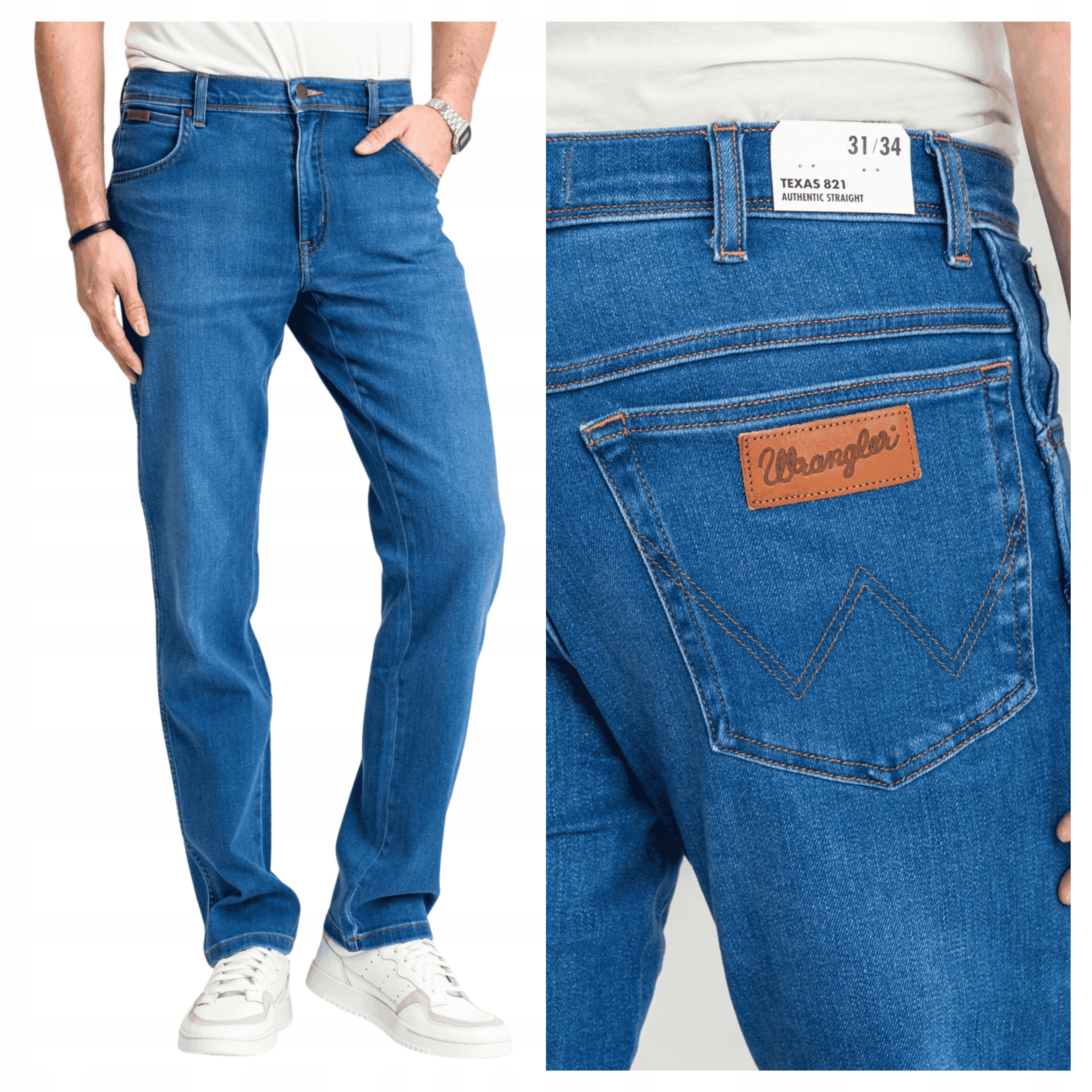 Wrangler Texas Pánské kalhoty Jeans Rovný střih Klasické džíny 34/34