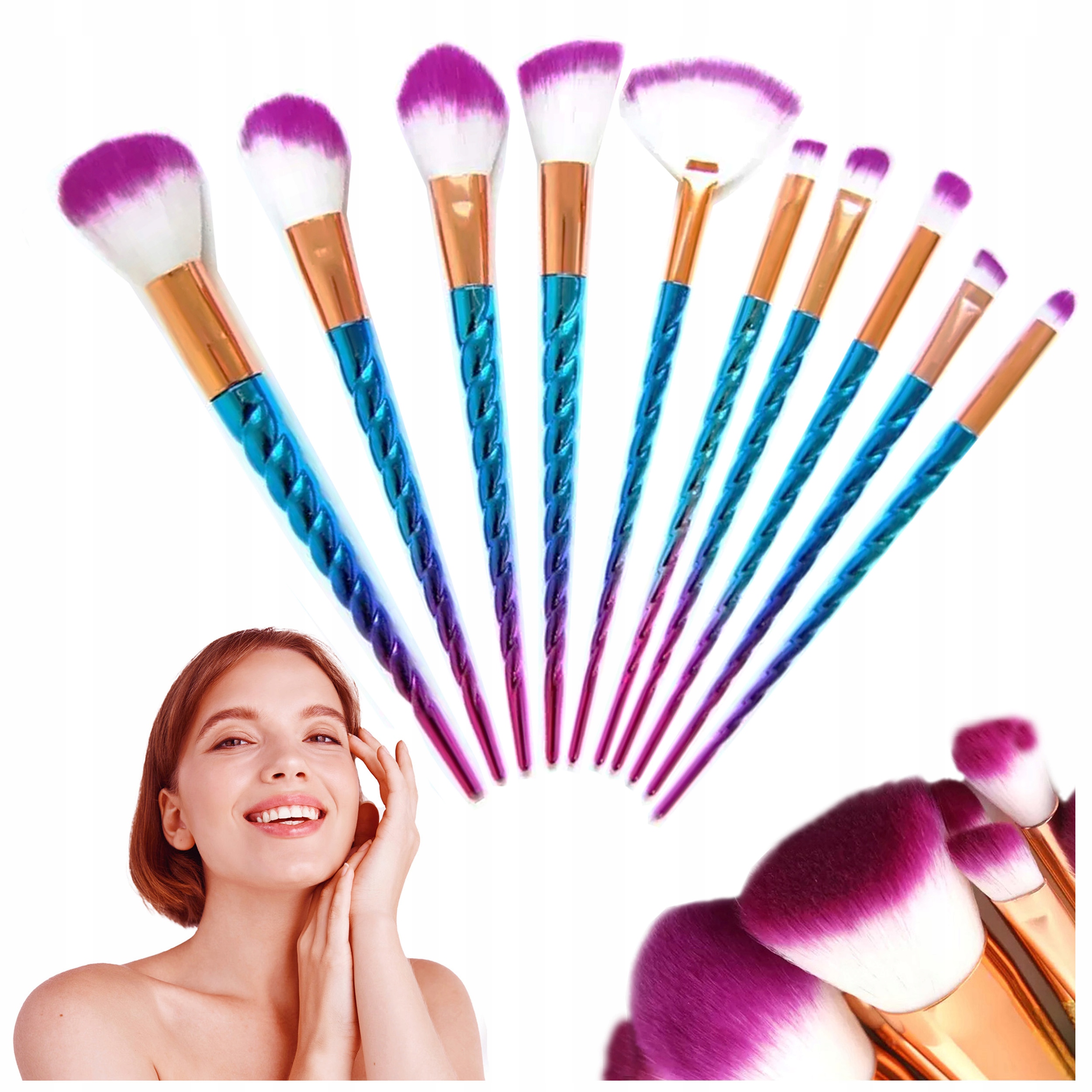 

Pędzle Do Makijażu Profesjonalny Zestaw Unicorn