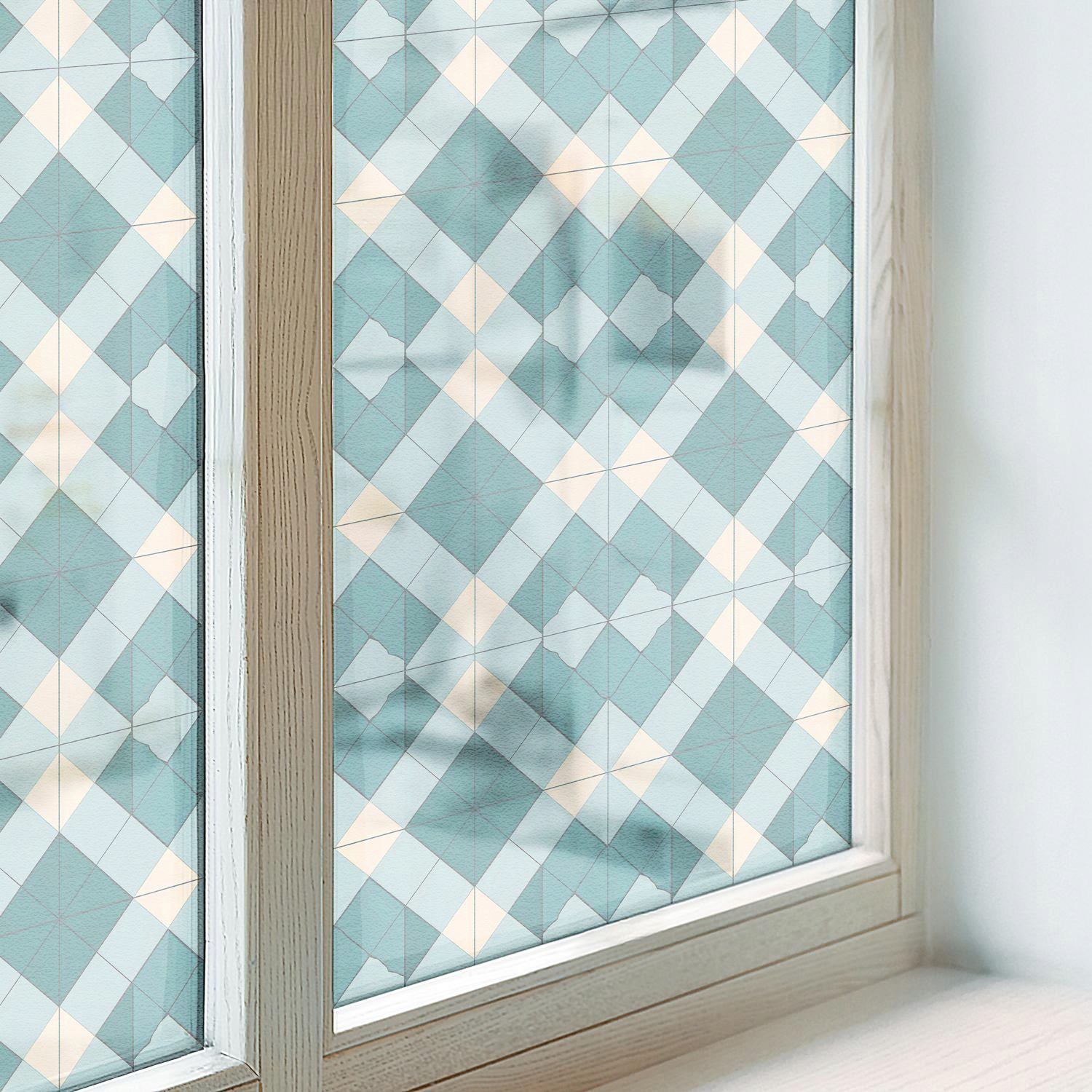 Dekorativní nálepka na sklo Vitrážové okno Geometrické vzory 200x146