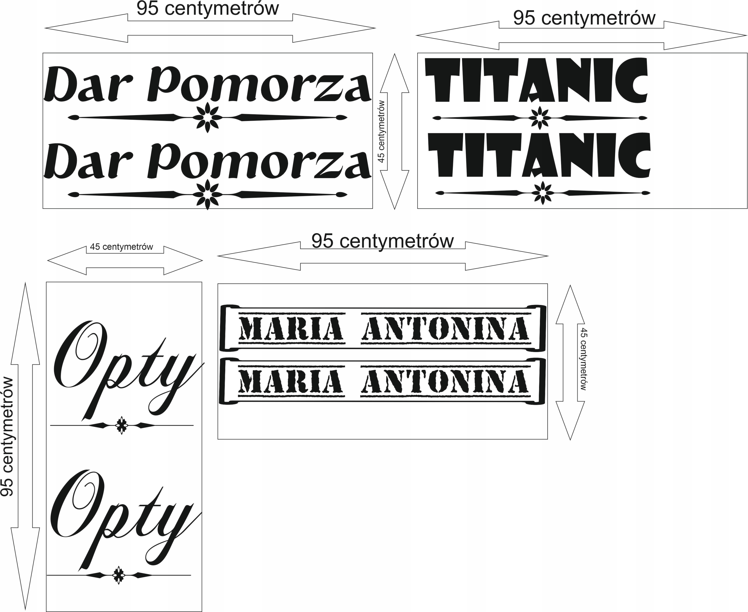 NAPIS NAPIS NAZWA ŻAGLÓWKA, JACHT, ŁÓDKA 2 SZT Marka inna