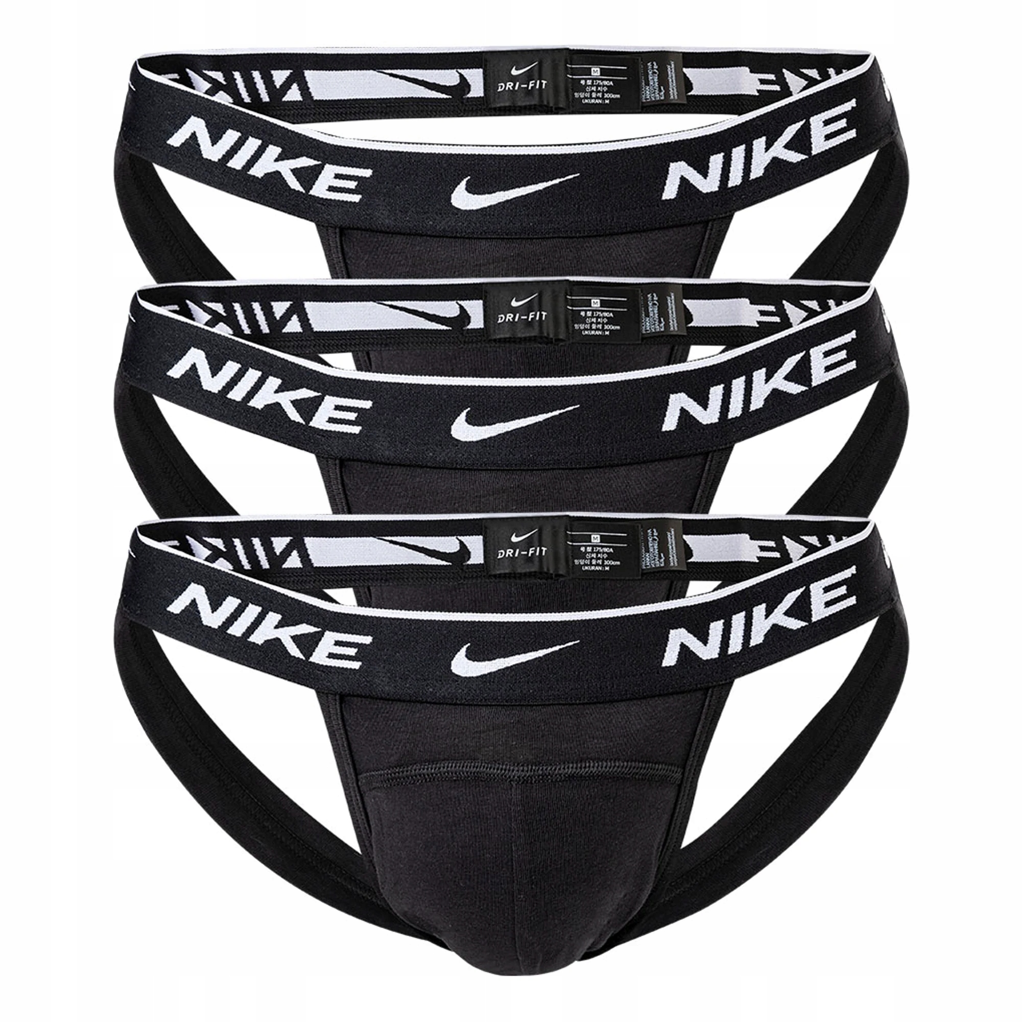 Nike Jockstrap Everyday Cotton Stretch 3szt Czarny S