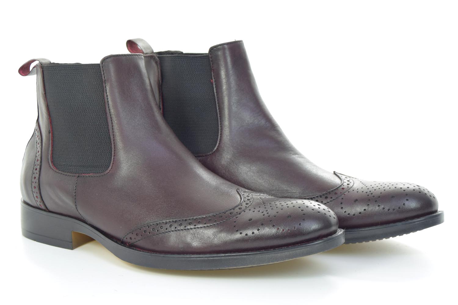 Pánské kožené zimní zateplené boty Mor 16 bordo 41