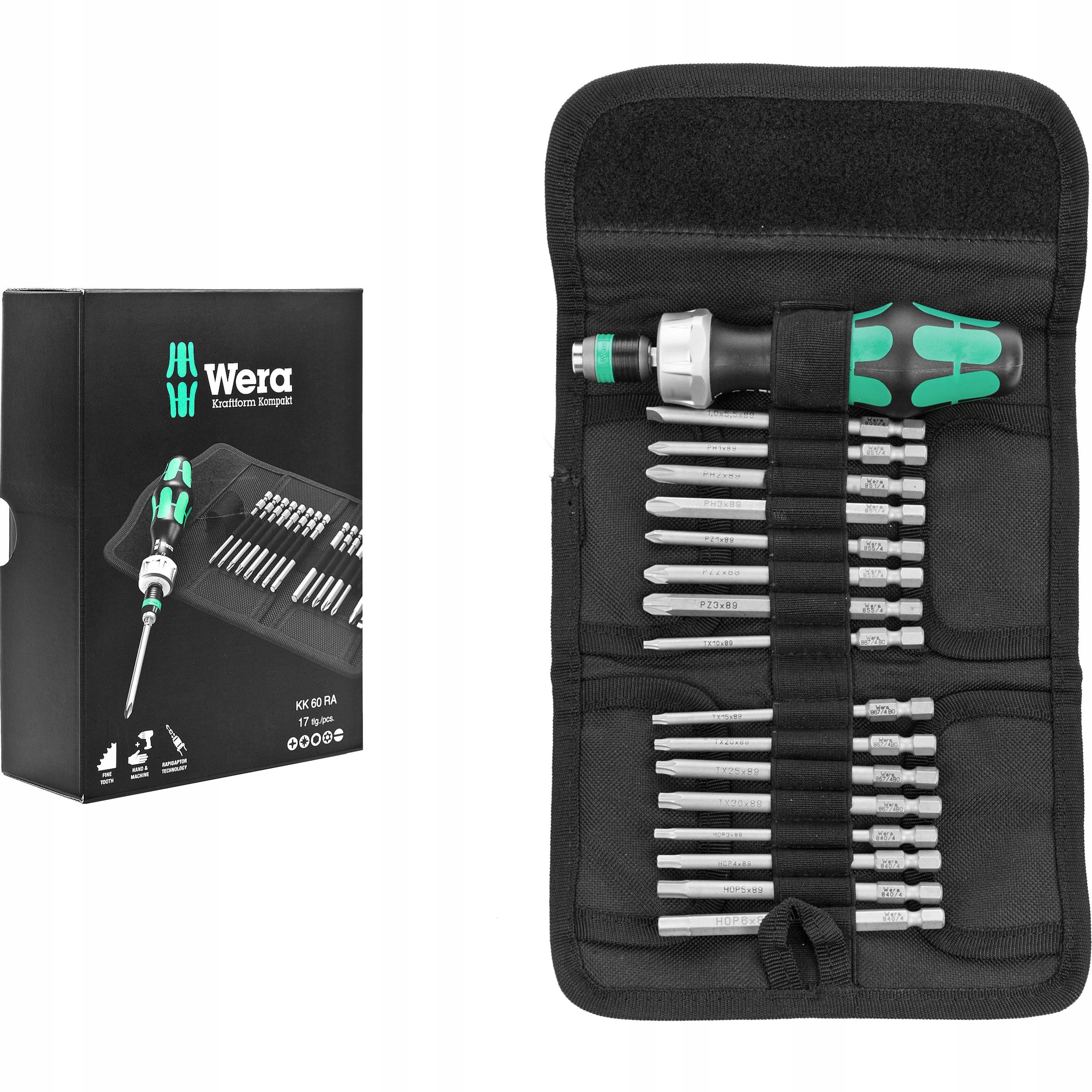 Wera Kraftform Kompakt 60 Ra Zestaw Bitów, Wielokolorowy, 17 Elementów