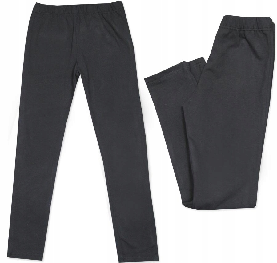 

146 Legginsy getry Gładkie długie bawełna Czarny