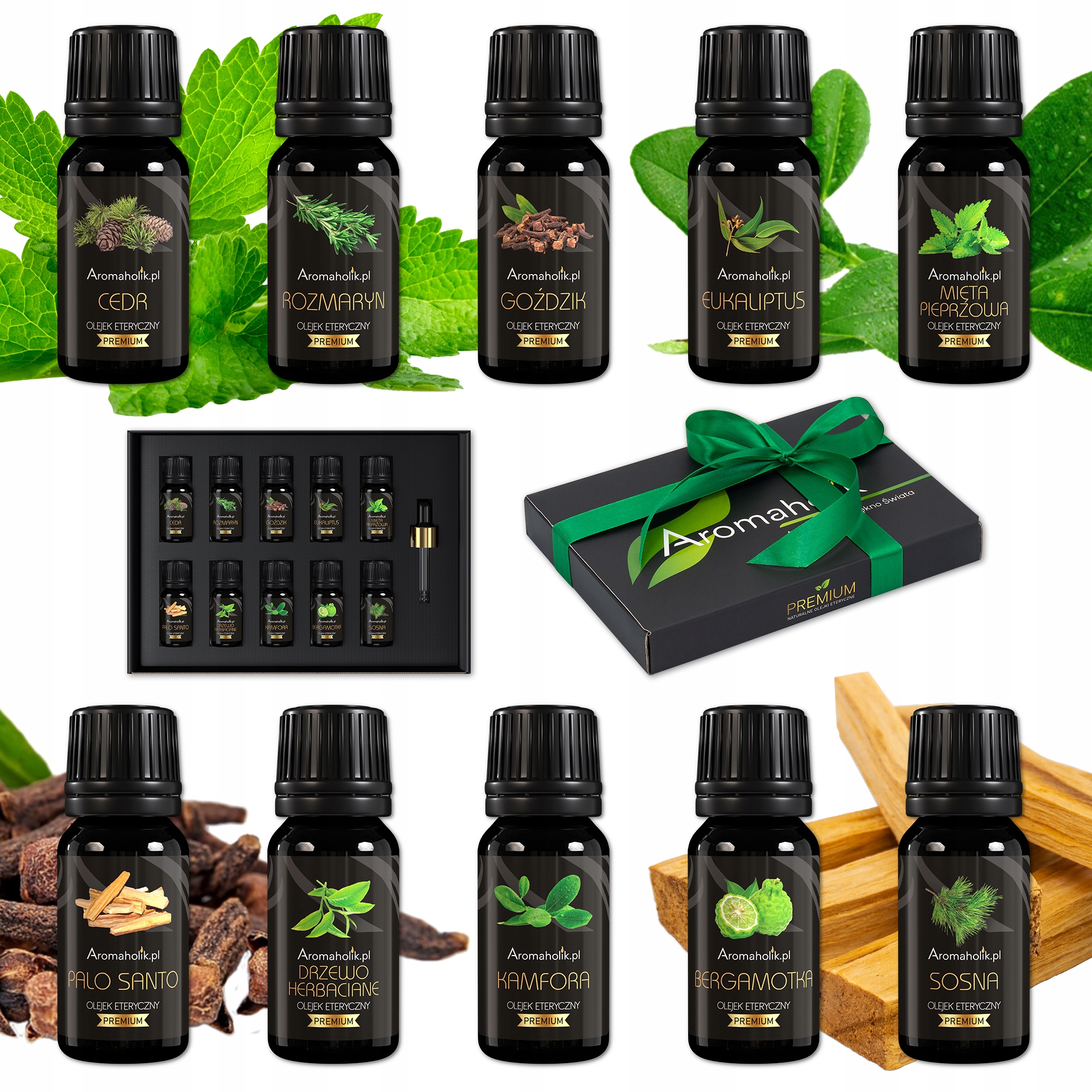 Olejki Eteryczne Naturalne Aromaholik Zestaw Zapachowy Męski 10x10ml