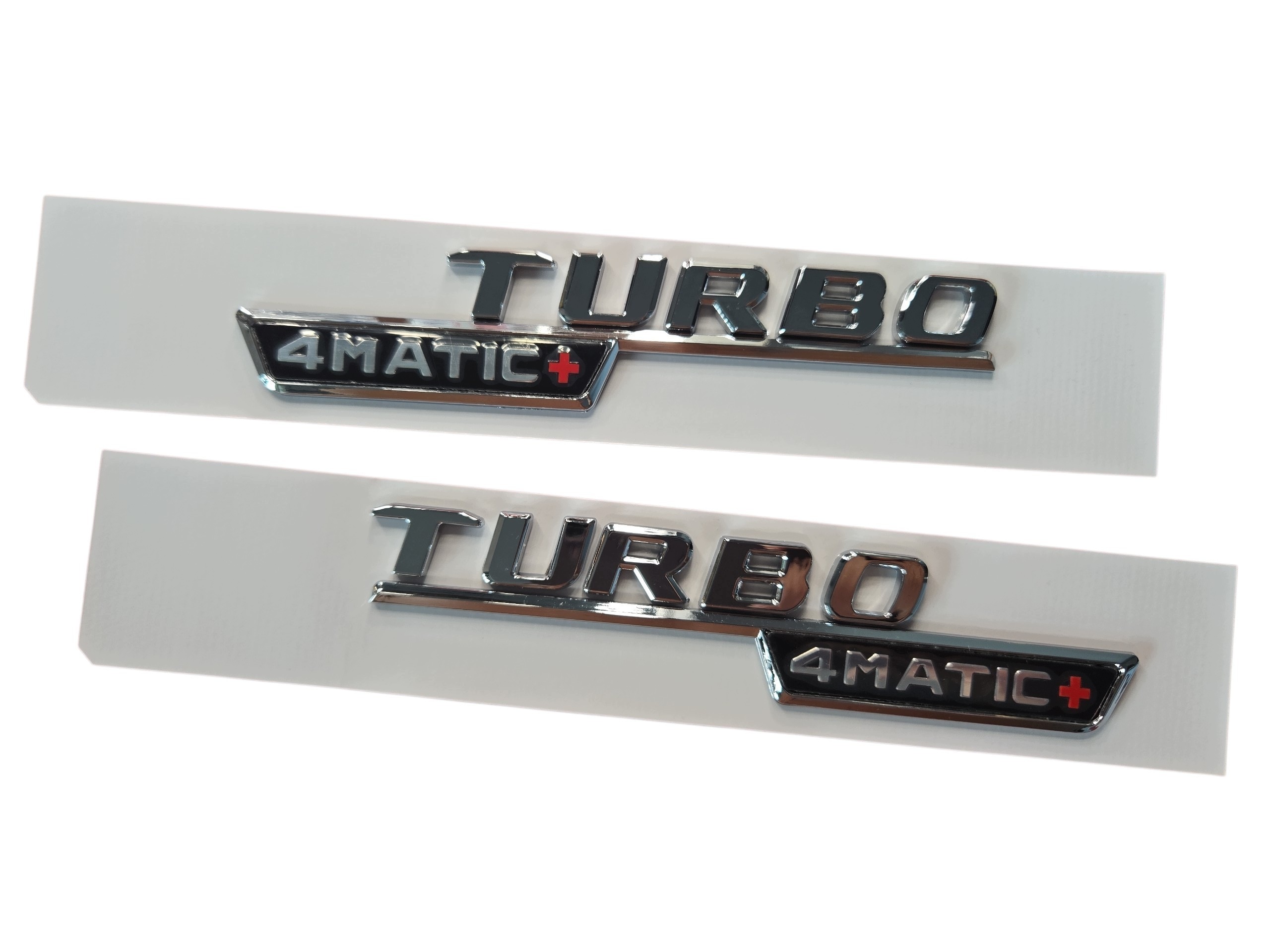 Emblemat do Mercedes na błotnik Turbo 4M+ Silver Glossy Naklejka Znaczek