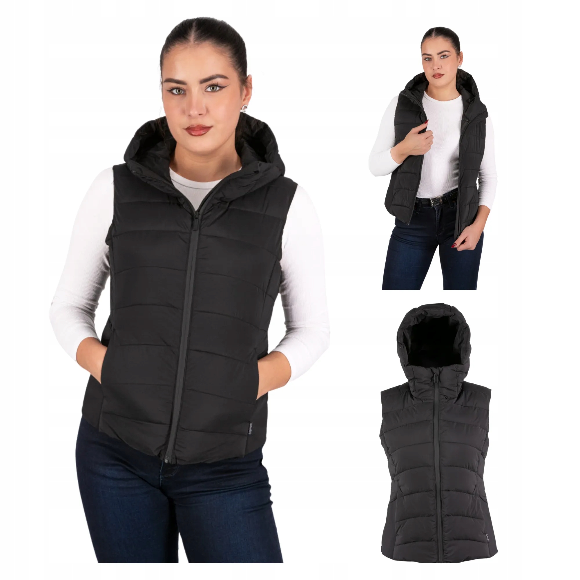 Vesta bez rukávů s kapucí černá Etna Captain Mike XXL