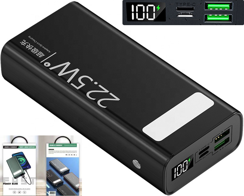 SZYBKI POWERBANK 30000mah PD QC 22,5W LATARKA LED