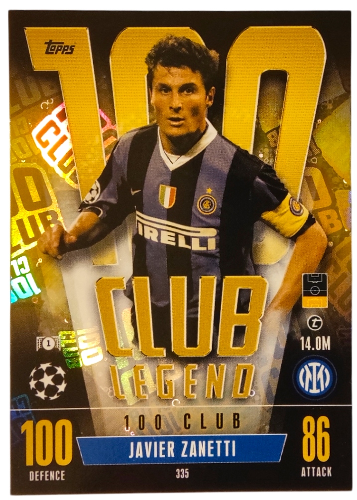 Topps Match Attax Extra 2023/2024 100 Club Legend 335 Javier Zanetti Inter