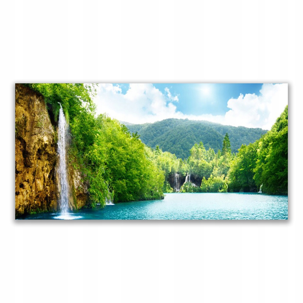 

Fotoobraz z grafiką 120x60 Góry Las Jezioro Natura
