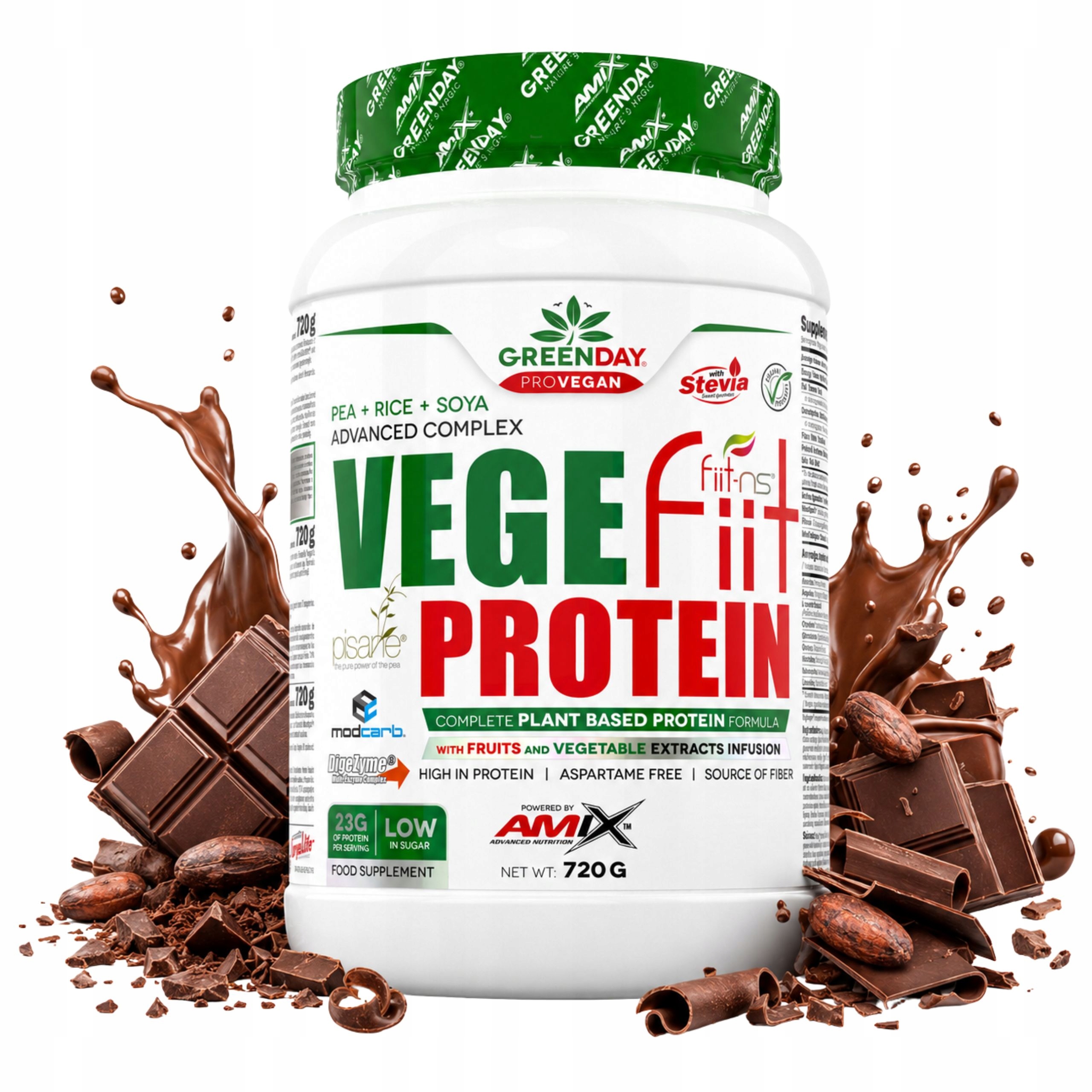 Protein z rýže Grochu Soi Vege Čokoládová bílkovina 720 g